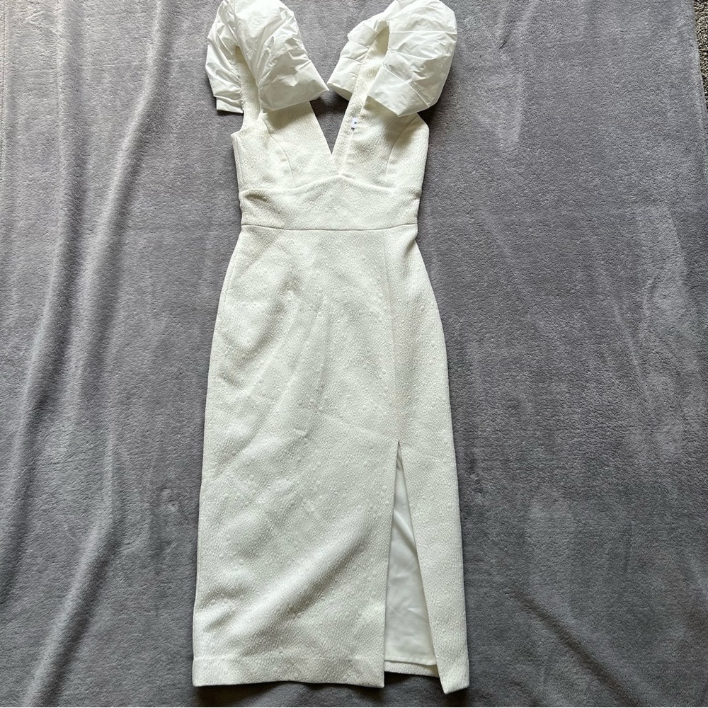 Rebecca Vallance Bom Ami ruffle-detail mini dress in White - Picture 2 of 5
